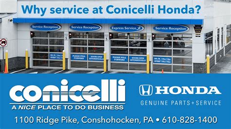 Call 610-828-1400 for price quote, trade-in, sales, service. . Conicelli honda service